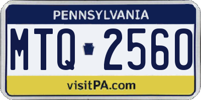 PA license plate MTQ2560