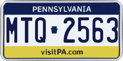 PA license plate MTQ2563