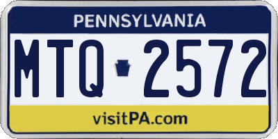 PA license plate MTQ2572