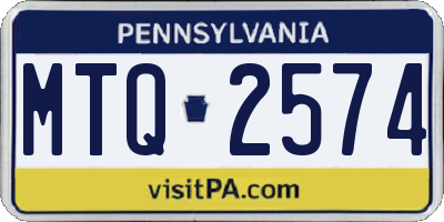 PA license plate MTQ2574