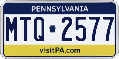 PA license plate MTQ2577