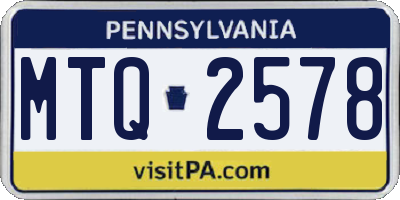PA license plate MTQ2578