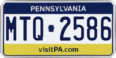 PA license plate MTQ2586
