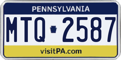 PA license plate MTQ2587