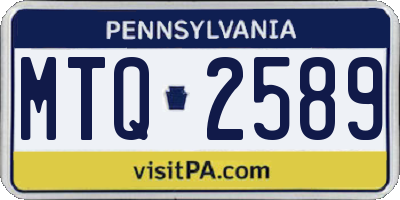 PA license plate MTQ2589