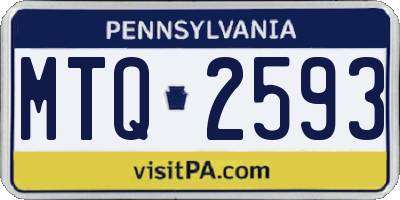 PA license plate MTQ2593