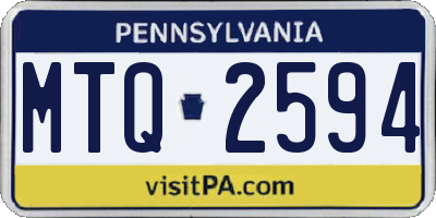 PA license plate MTQ2594