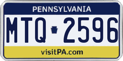 PA license plate MTQ2596