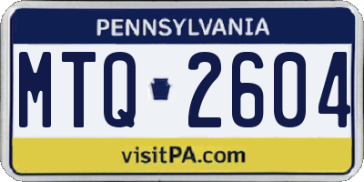 PA license plate MTQ2604