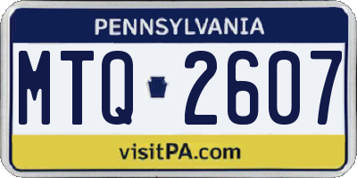 PA license plate MTQ2607