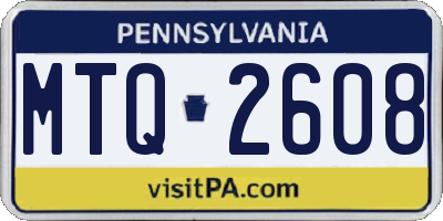 PA license plate MTQ2608