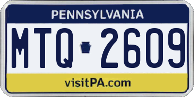 PA license plate MTQ2609