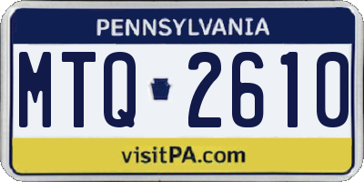 PA license plate MTQ2610