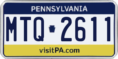 PA license plate MTQ2611