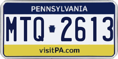 PA license plate MTQ2613