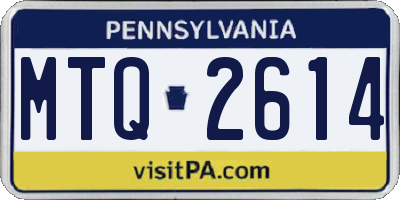 PA license plate MTQ2614