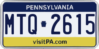PA license plate MTQ2615