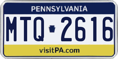 PA license plate MTQ2616