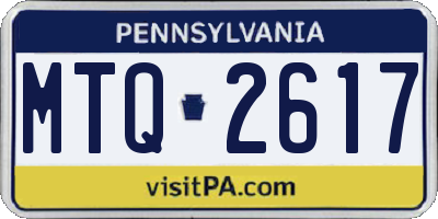 PA license plate MTQ2617