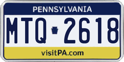 PA license plate MTQ2618