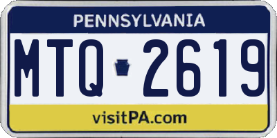 PA license plate MTQ2619