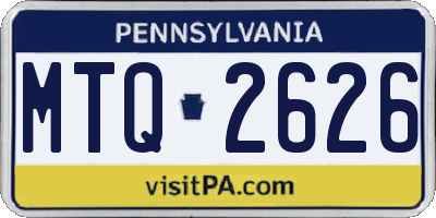 PA license plate MTQ2626