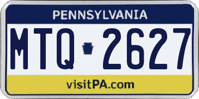 PA license plate MTQ2627