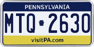 PA license plate MTQ2630