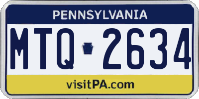 PA license plate MTQ2634