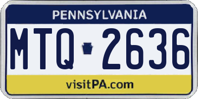 PA license plate MTQ2636