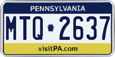 PA license plate MTQ2637