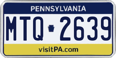 PA license plate MTQ2639