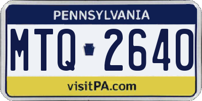 PA license plate MTQ2640
