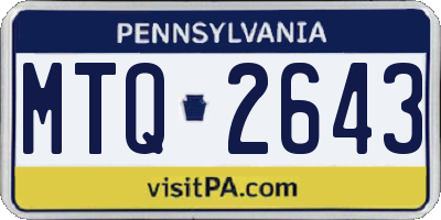 PA license plate MTQ2643