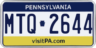 PA license plate MTQ2644