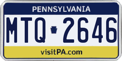 PA license plate MTQ2646
