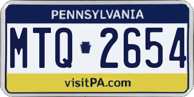PA license plate MTQ2654