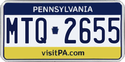 PA license plate MTQ2655