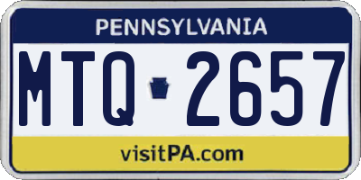PA license plate MTQ2657