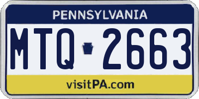 PA license plate MTQ2663