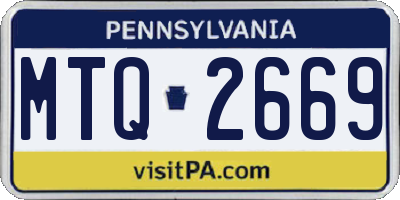 PA license plate MTQ2669