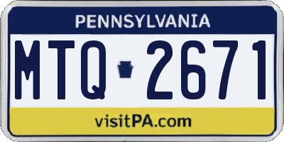 PA license plate MTQ2671