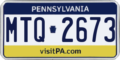 PA license plate MTQ2673