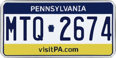 PA license plate MTQ2674