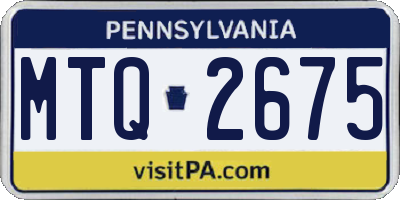 PA license plate MTQ2675