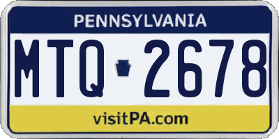 PA license plate MTQ2678