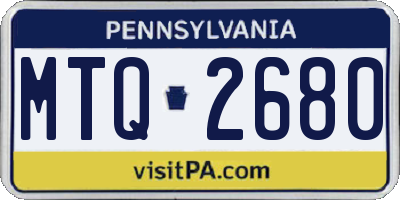 PA license plate MTQ2680