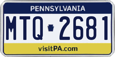 PA license plate MTQ2681