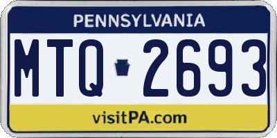 PA license plate MTQ2693