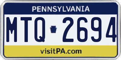 PA license plate MTQ2694